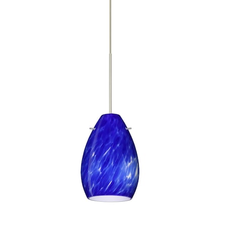 Besa Lighting Pera 6 Cord Pendant, Blue Cloud, Satin Nickel Finish, 1x50W Halogen 1XT-171386-SN